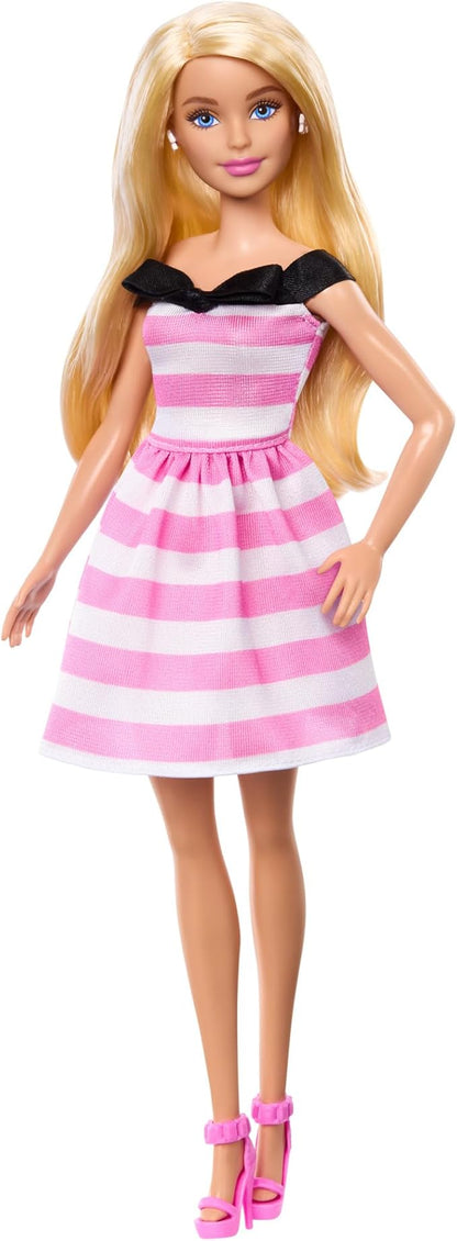 Papusa cu par blond, Barbie, 65 ani aniversare