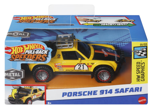 Hot Wheels Masinuta Pull-back Speeder,1:43 - Porsche 914 Safari