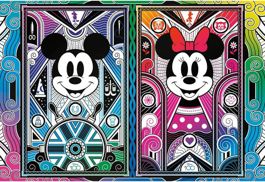 Puzzle lemn 500+1 piese - Mickey si Minnie Mouse
