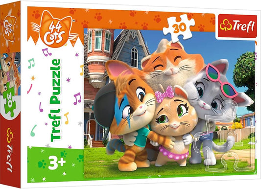 Puzzle 30 piese - Prietenie in lumea pisicilor - 44 Cats