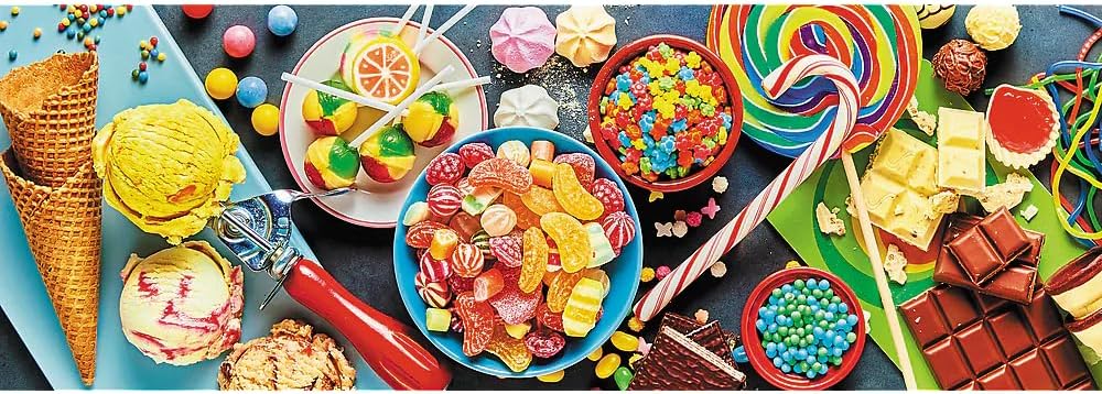 Puzzle 1000 piese Panorama - Dulciuri colorate