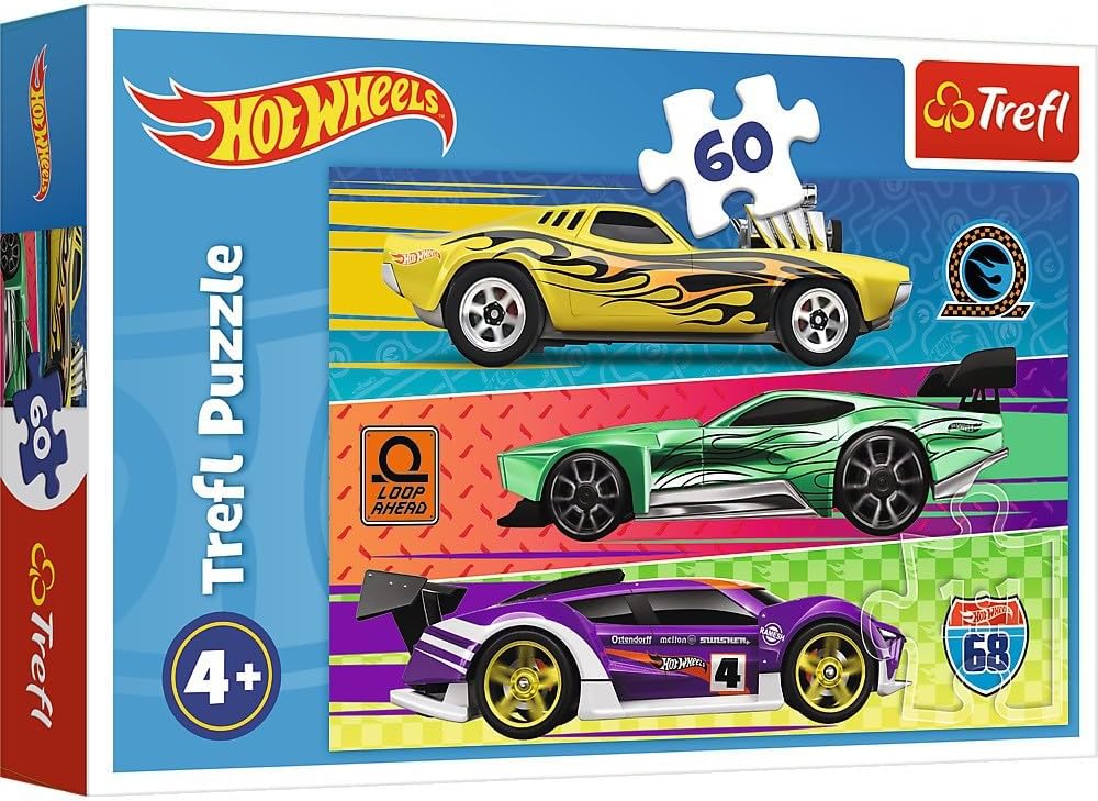 Puzzle 60 piese - Cursa Hot Wheels