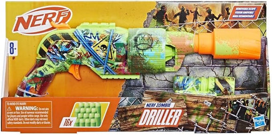 Blaster Nerf Zombie Driller cu 16 proiectile