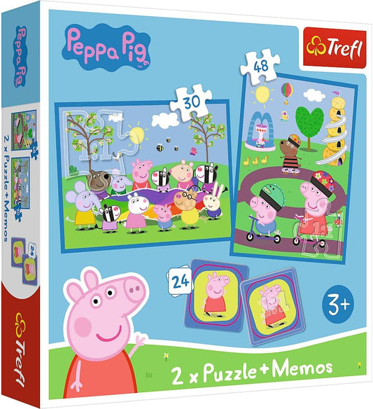 Puzzle 2x (30+48) + Memos (24) - Momente fericite cu Peppa Pig