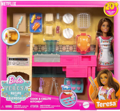 Set papusa Barbie Teresa si bucatarie cu accesorii