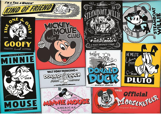 Puzzle UFT 1000 piese - Disney Retro Posters