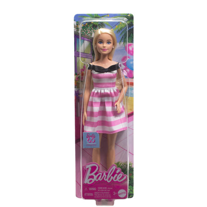 Papusa cu par blond, Barbie, 65 ani aniversare