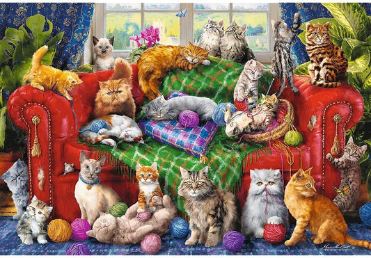 Puzzle 1500 piese - Pisicutele pe canapea