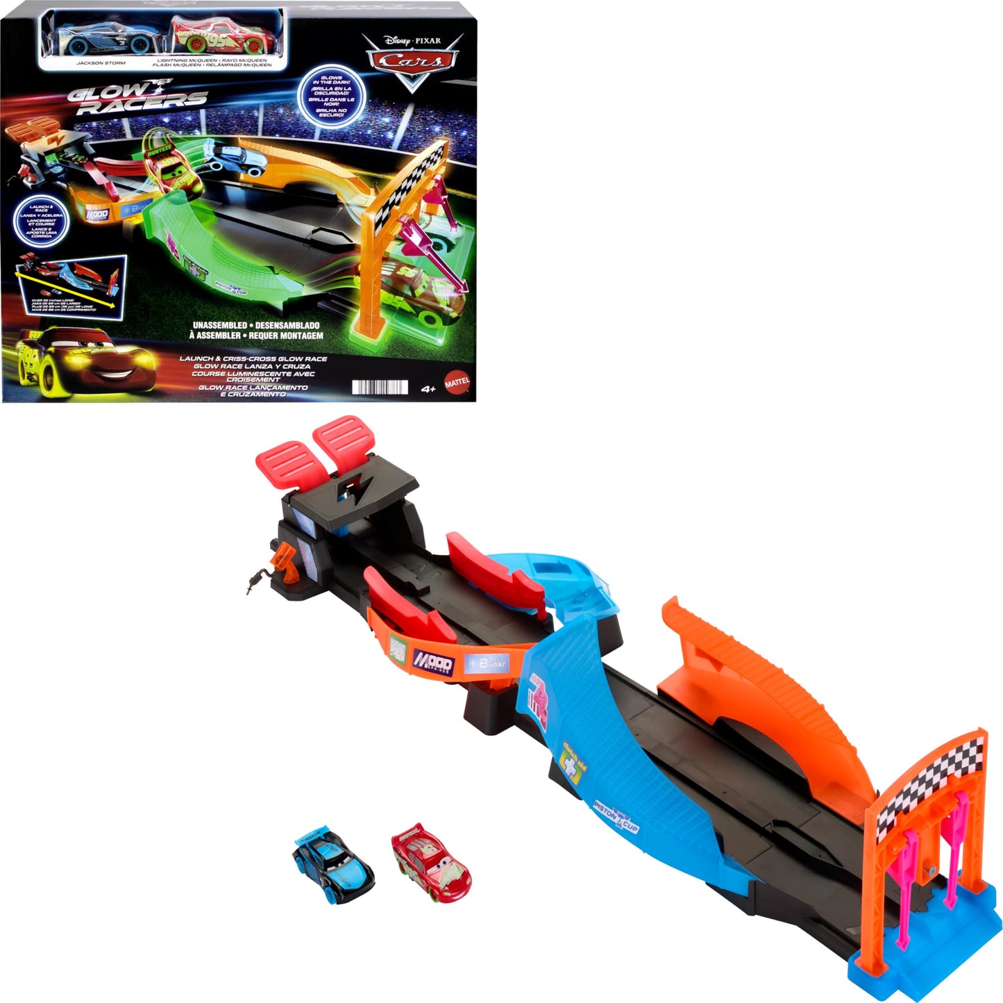 Set pista si 2 masinute Disney Cars- Night Race