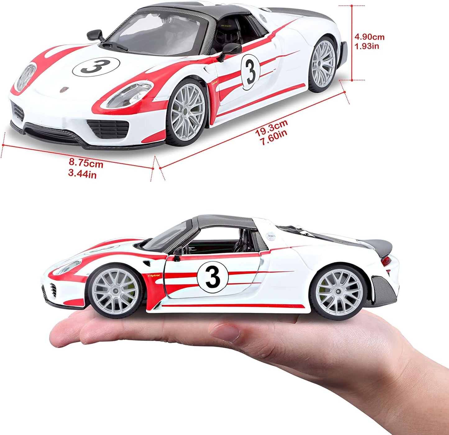 Bburago Porsche 918 alb, 1:24