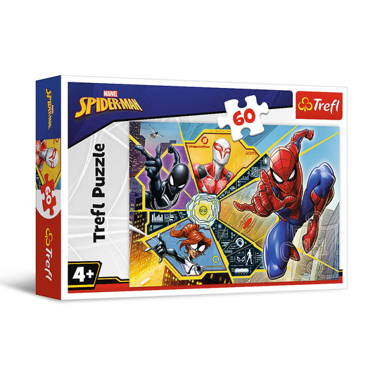 Puzzle 60 piese - Spiderman in plasa