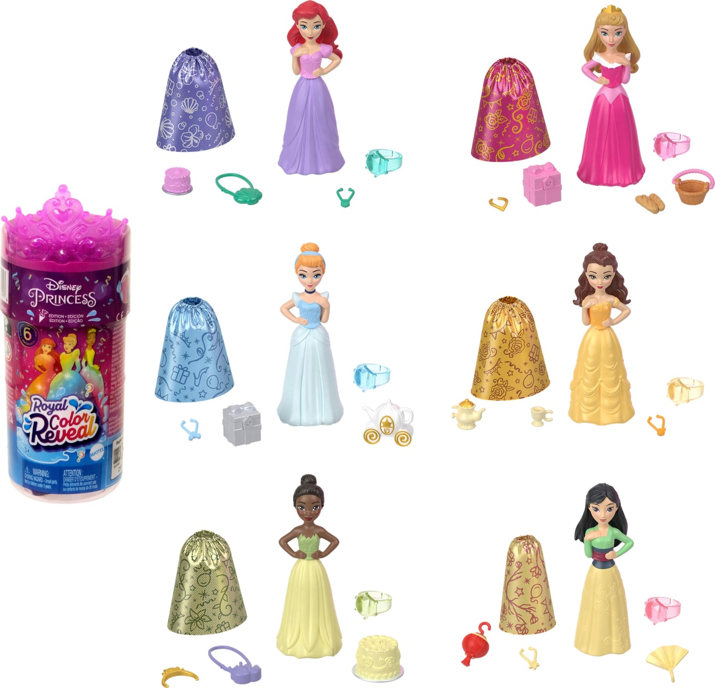 Mini Papusi Printese Disney, Royal Color Reveal