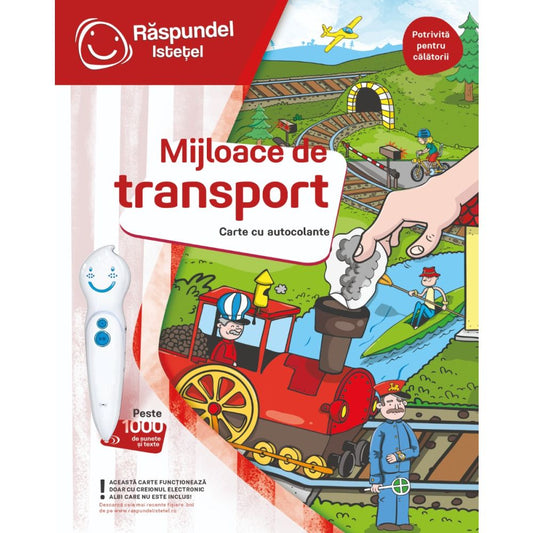 Carte interactiva cu autocolante, Raspundel Istetel, Mijloace de transport