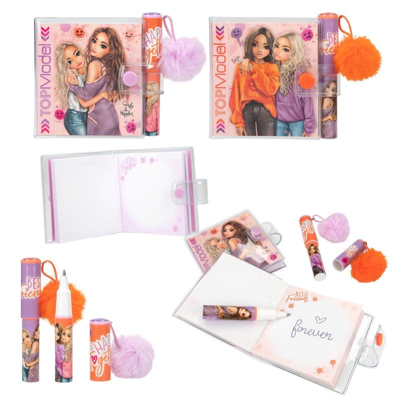 TOPModel Agenda mica cu Pix si Pom Pom