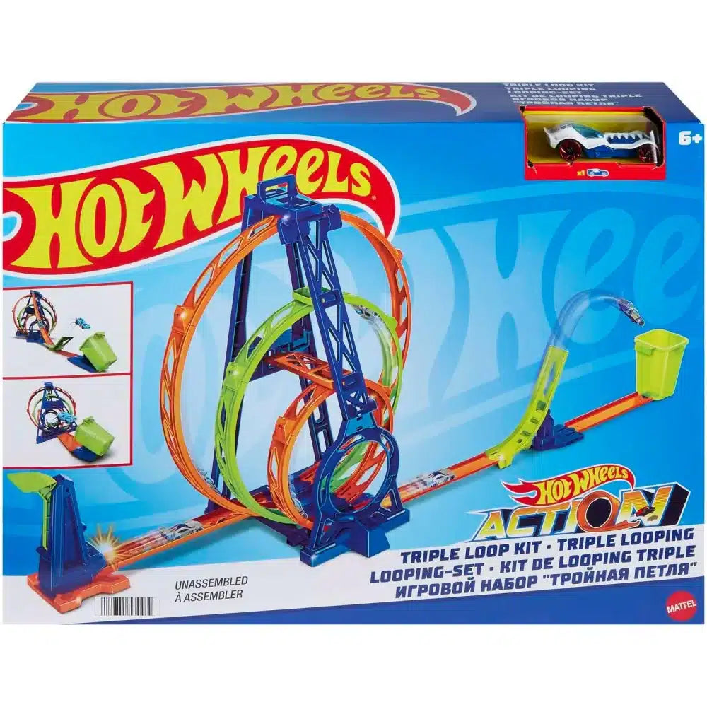 Hot Wheels Pista cu masinuta Triple Loop Kit