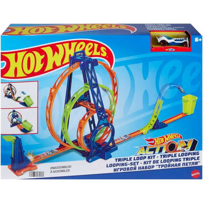 Hot Wheels Pista cu masinuta Triple Loop Kit