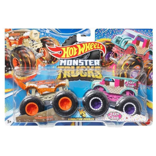 Set 2 masini, HW Monster Trucks, Coordonator XXL VS Bad Scoop, 1:64