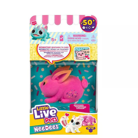 Figurină Interactivă Little Live Pets NeeDees – Pinkee Bunny, jucărie cu sunete și reacții realiste
