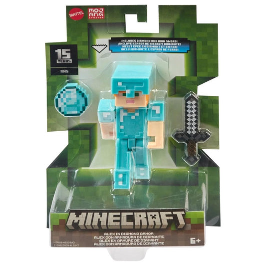 Figurina Minecraft Alex in armura de diamant