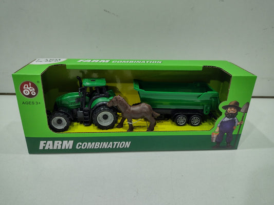 Tractor cu remorca pentru animale + 1 animal - asortat