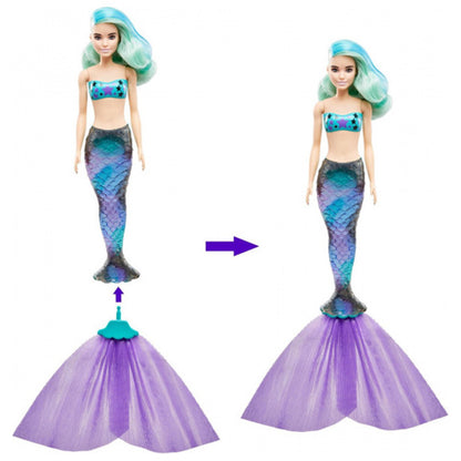 Papusa surpriza Barbie Color Reveal Mermaid, 6 surprize