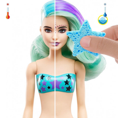 Papusa surpriza Barbie Color Reveal Mermaid, 6 surprize