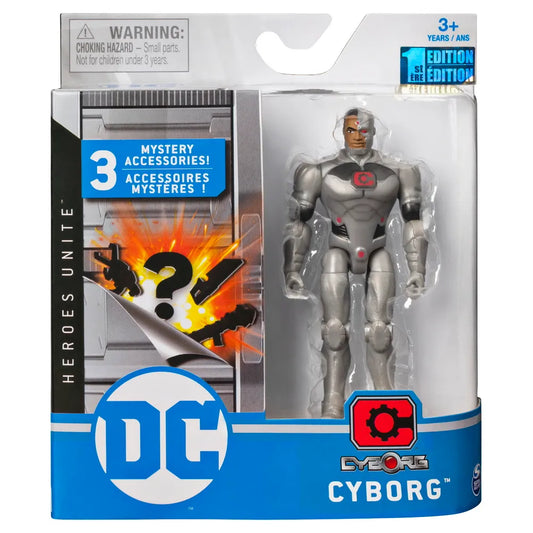 Figurina DC Comics 10 cm cu 3 accesorii - Cyborg