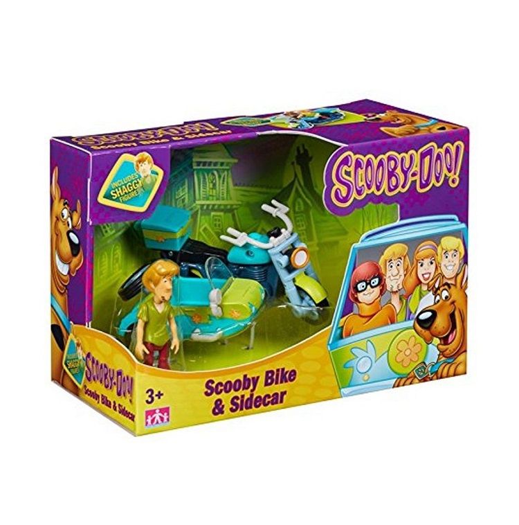 Set figurine Scooby Doo, Shaggy si Motocicleta cu atas