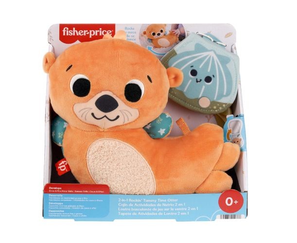 Jucarie plus senzoriala Fisher Price 2 in 1 - Vidra Rockin' Tummy Time