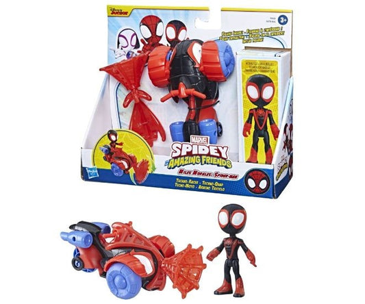 Spidey Techno Racer - Figurina Miles Morales cu vehicul