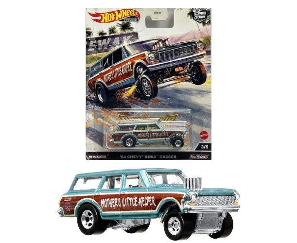 Hot Wheels Drag Strip 64' Chevy Nova Gasser, 1/65
