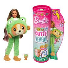 Papusa Barbie Chelsea Cutie Reveal costum Broasca