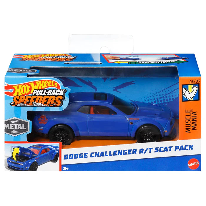Hot Wheels Pull-back Speeders - Dodge Challanger R/T Scat Pack