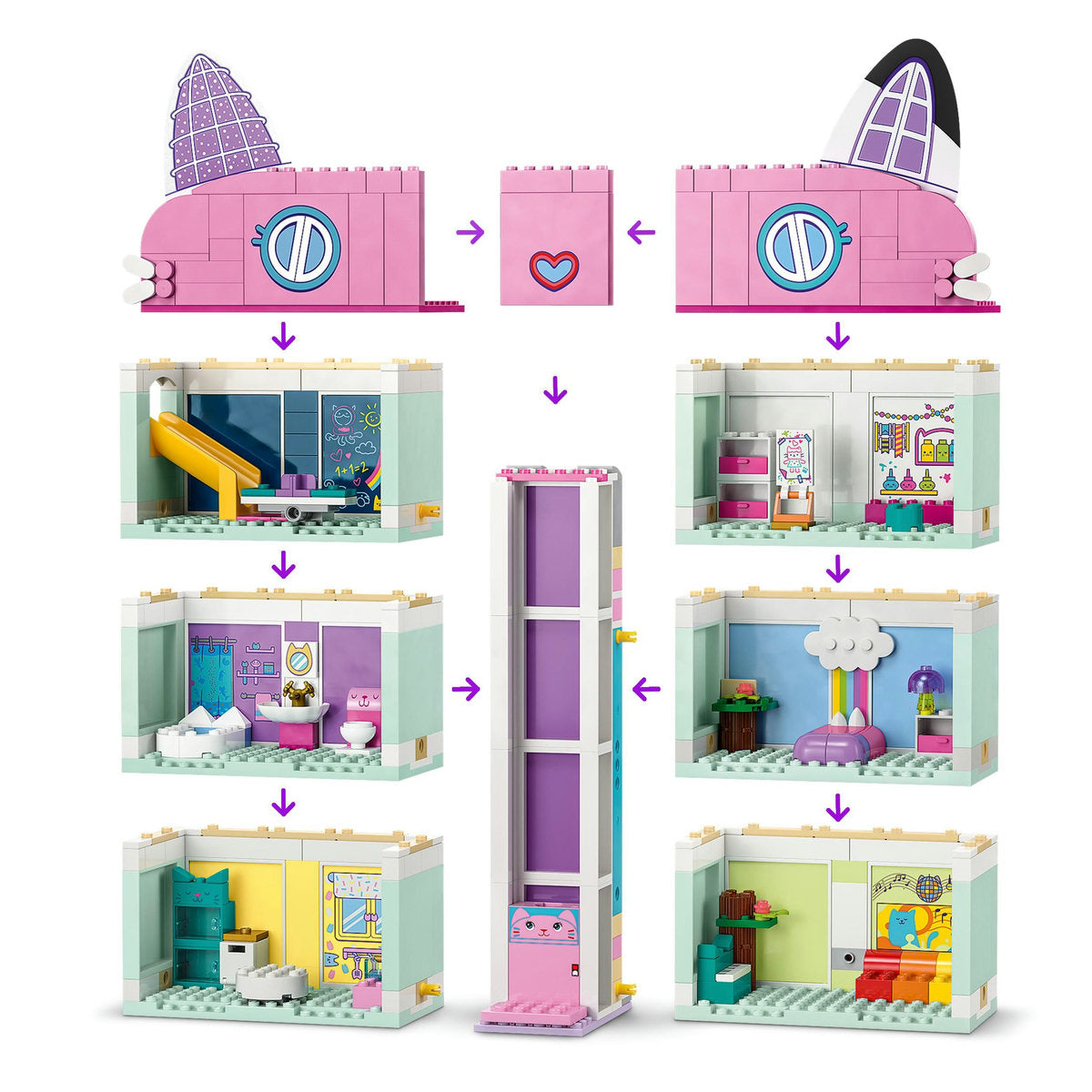 LEGO® Gabby's Dollhouse - Casa de papusi a lui Gabby 10788, 498 piese