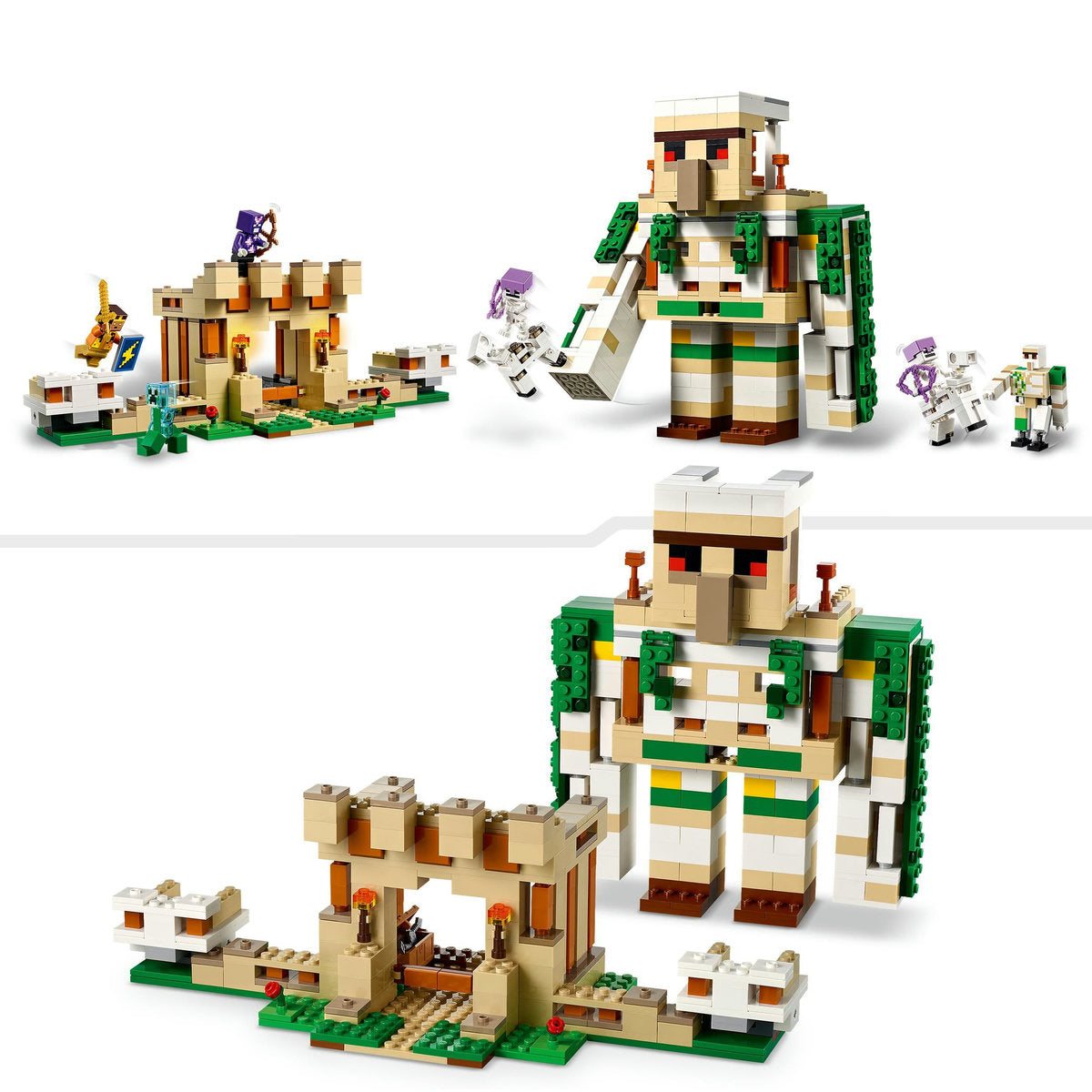 LEGO® Minecraft - Fortareata Golemul de fier 21250, 868 piese