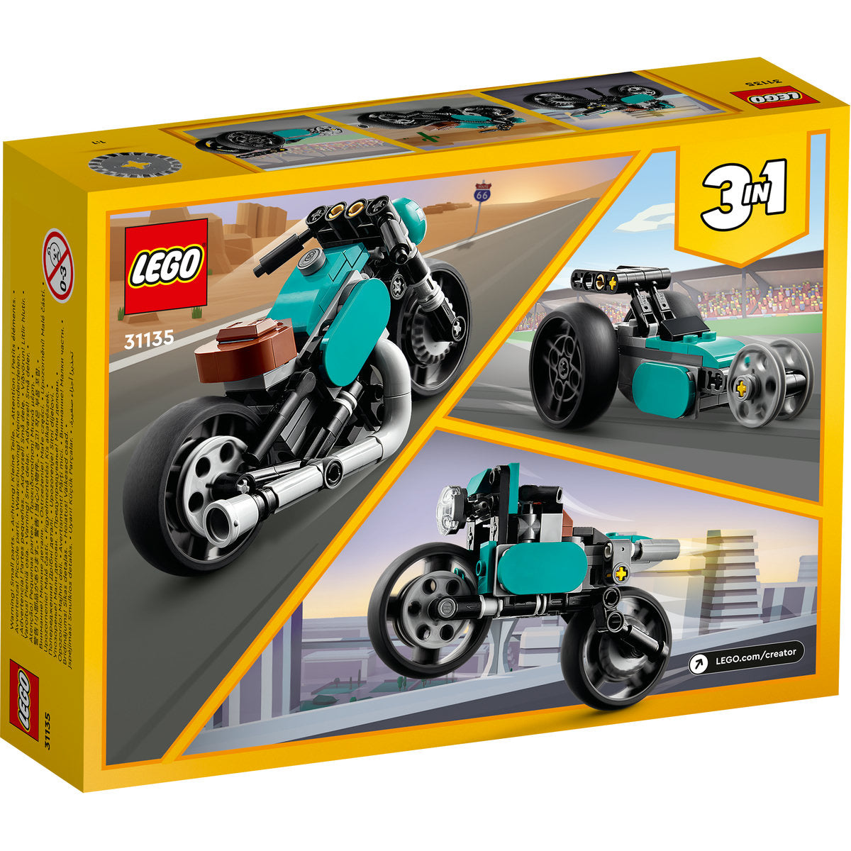 LEGO® Creator 3 in 1 - Motocicleta vintage 31135, 128 piese