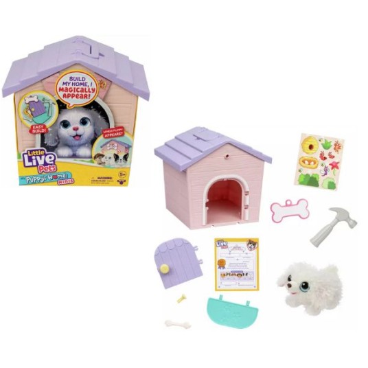 Little Live Pets Minis - Casa catelusului cu catelus surpriza, mov