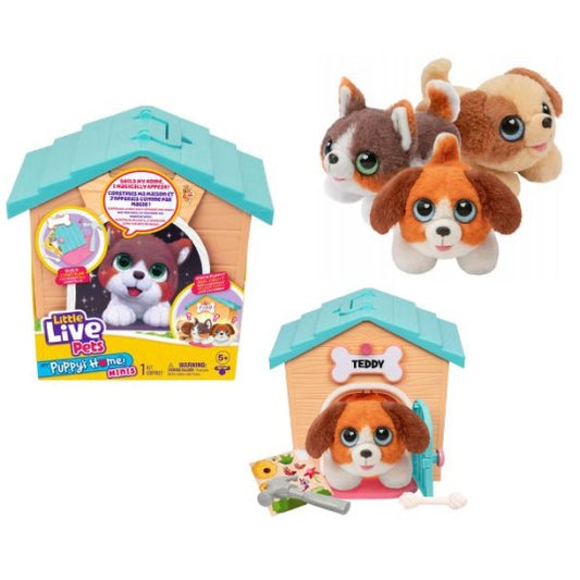 Little Live Pets Minis - Casa catelusului cu catelus surpriza, albastru