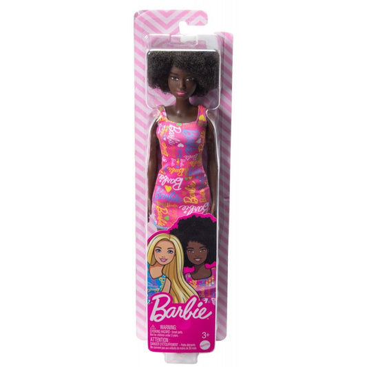 Barbie Creola cu par afro si rochie roz
