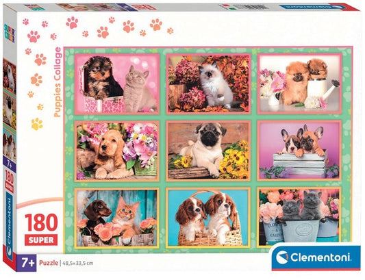 Puzzle 180 Piese - Pisicute Si Catelusi (Colaj)