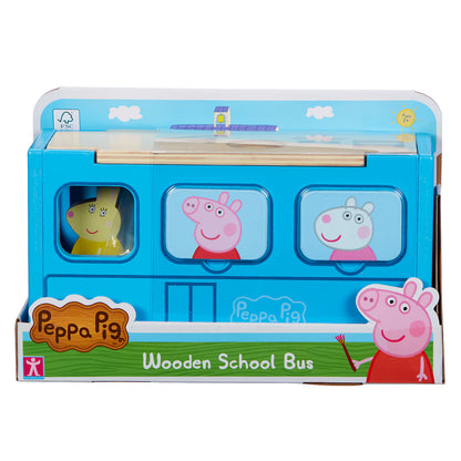 Peppa Pig sortator forme - Figurina cu autobus din lemn