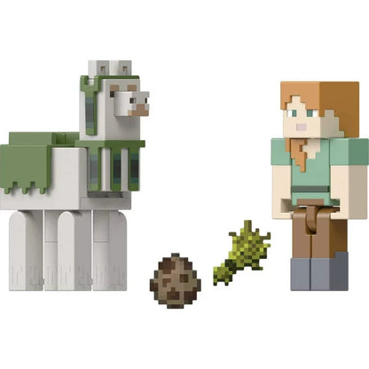 Set 2 Figurine Minecraft, Alex and Llama