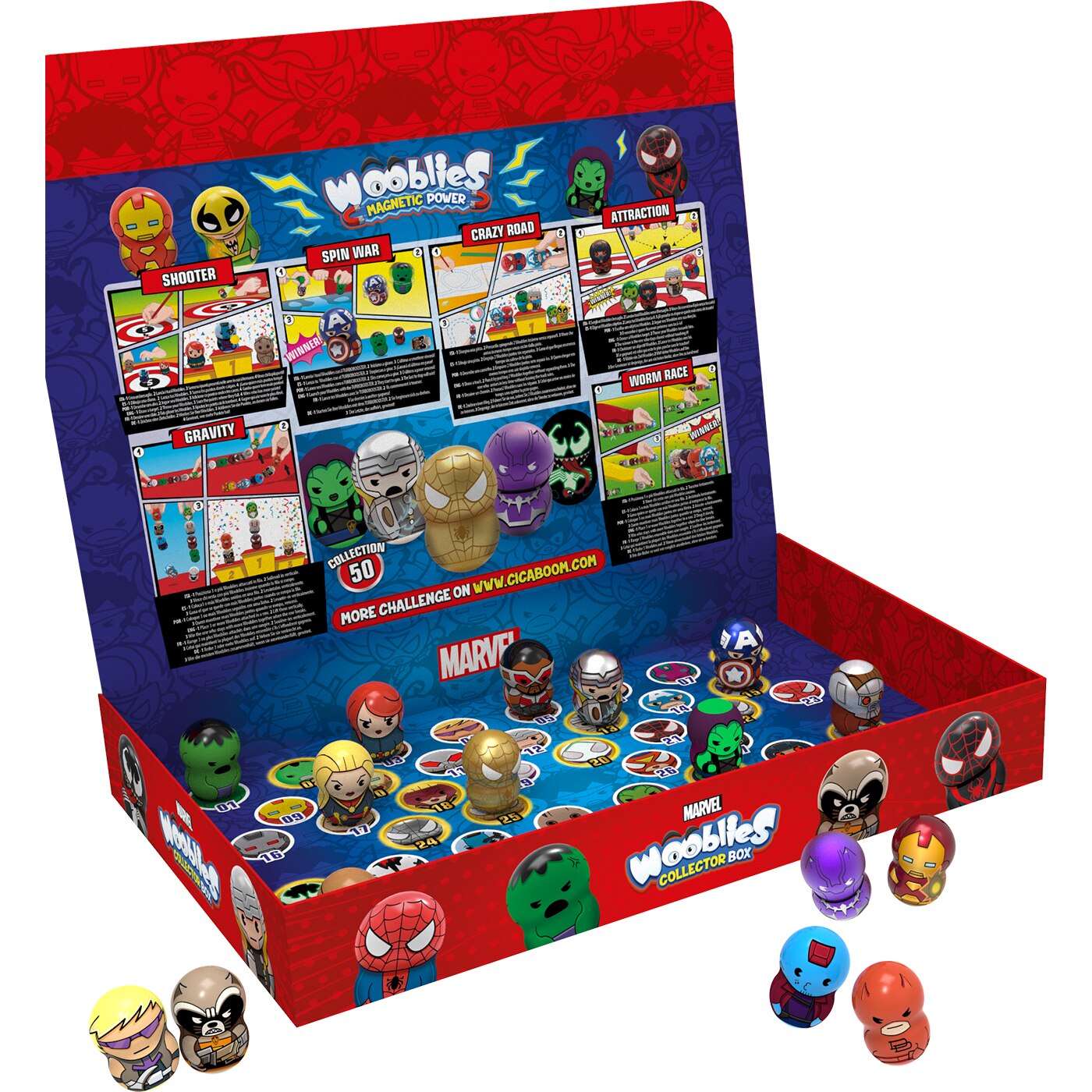 Cutie Colectionar Wooblies Marvel - Magnetic Power cu 4 figurine
