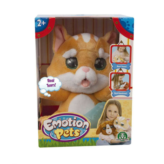Pisicuta de plus Emotion Pets portocalie, cu lacrimi reale
