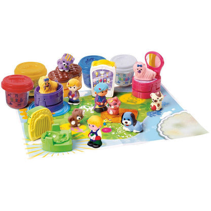 Set plastilina, PlayGo, Salon pentru Catei, 21 piese, 4 culori