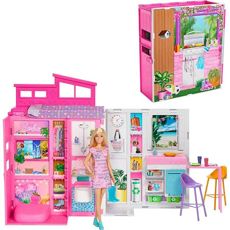 Casuta de papusi Barbie cu papusa si accesorii
