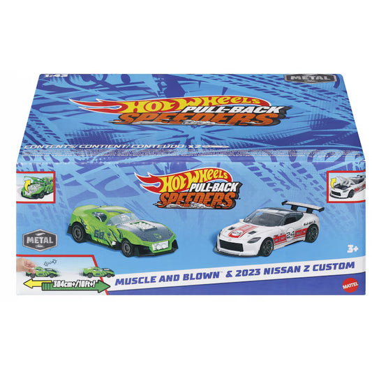 Hot Wheels Pull-back Speeders - Muscle and Blown & 2023 Nissan Z Custom