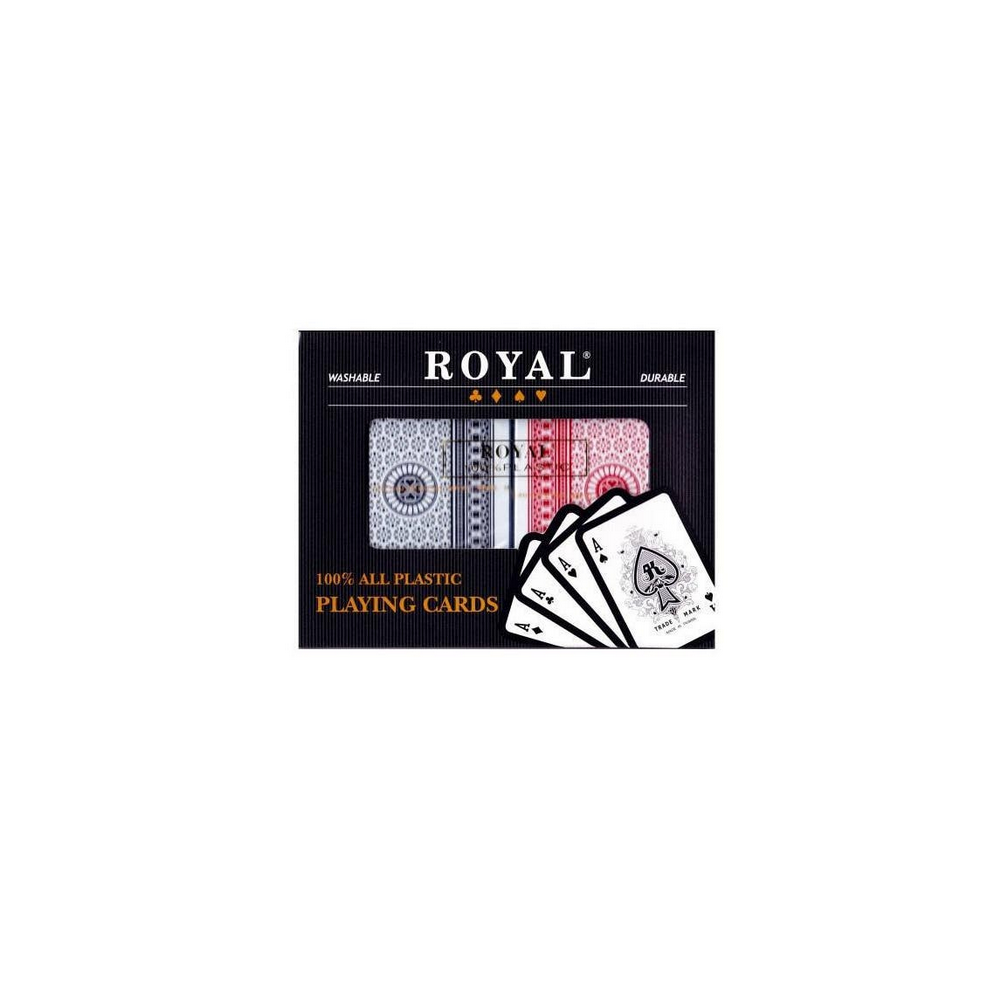 Set 2 Pachete Carti Royal Canasta Poker - Din Plastic