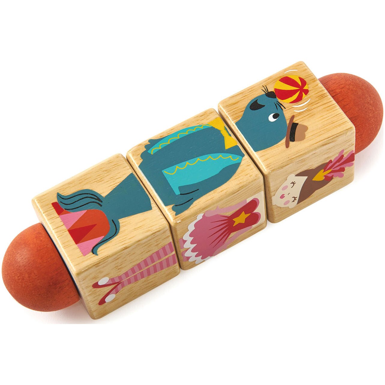 Cuburi rotative la circ, din lemn premium - Twisting Cubes
