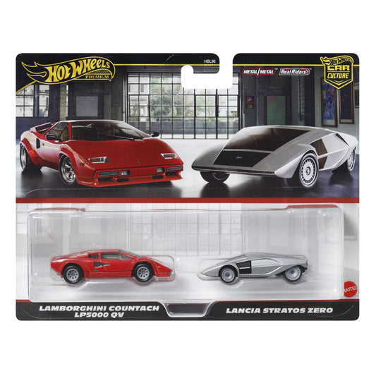 Set Hot Wheels Lamborghini Countach LP5000QV si Lancia Stratos Zero, 1:64